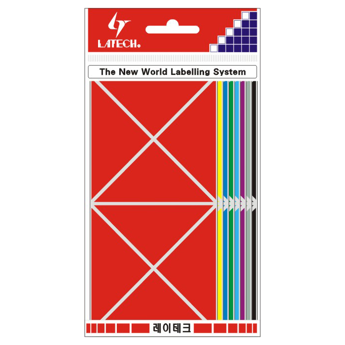 모양스티커(칼라삼각코너지) 33*67mm(8색*8매) 10-C334A 