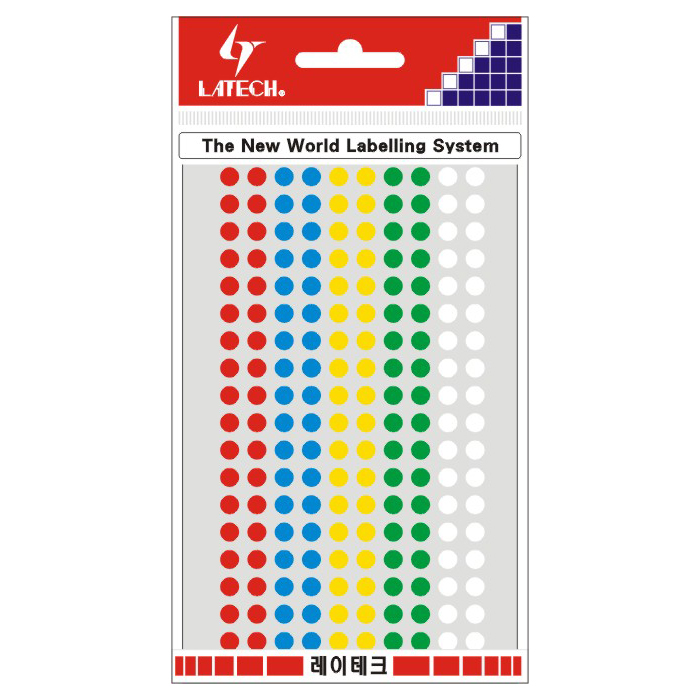 분류용라벨(칼라원형) 5mm(5색*7매) 10-C306A 