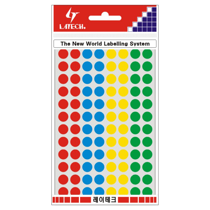 분류용라벨(칼라원형) 9mm(4색*7매) 10-C304A 