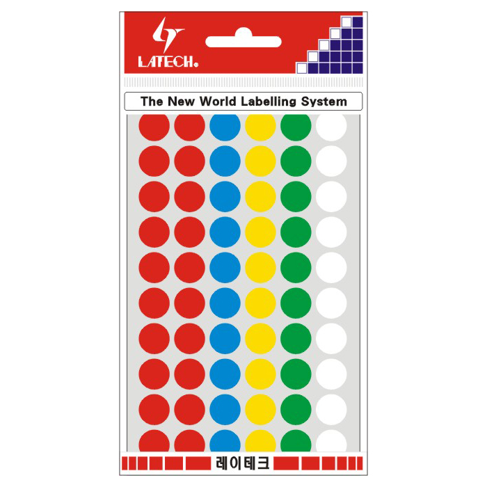 분류용라벨(칼라원형) 12mm(5색*7매) 10-C303A 