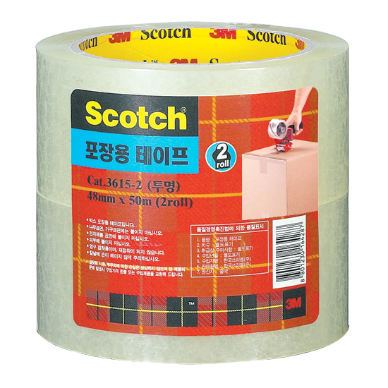 3M 포장용테이프(투명) 48mm*50M(2입) #3615-2 