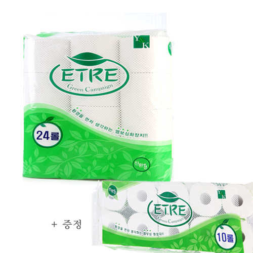 에뜨르친환경화장지( 2겹/50m*24롤+10롤 증정!!)