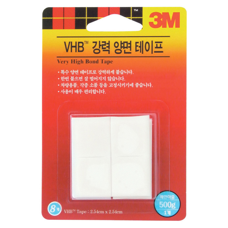 3M VHB 강력 양면테이프(25.4*25.4mm/8입) #4951