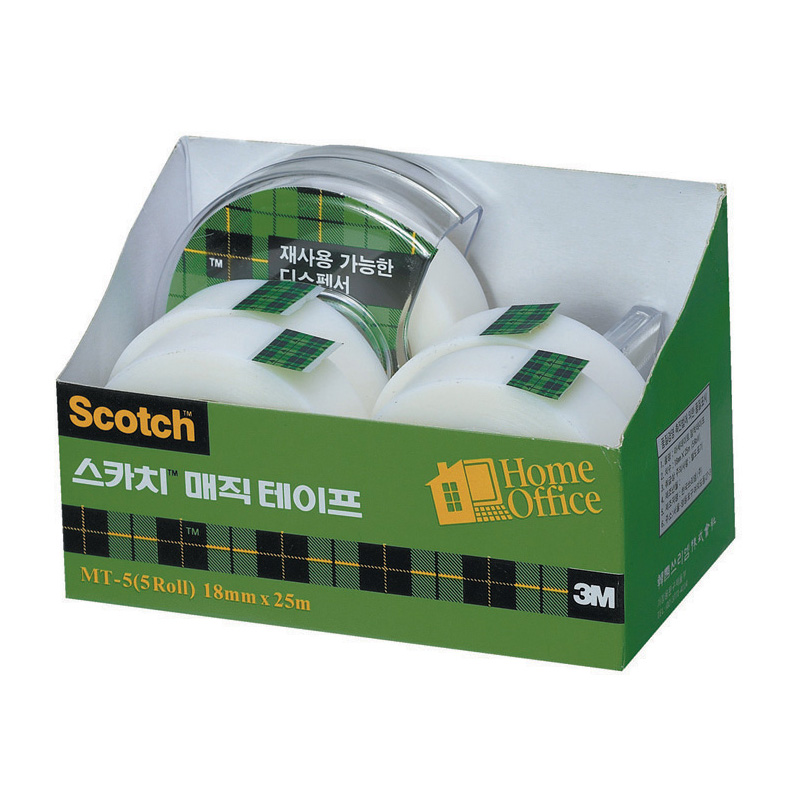 3M 매직테이프 보너스팩 18mm*25M+리필(4입) #MT-5