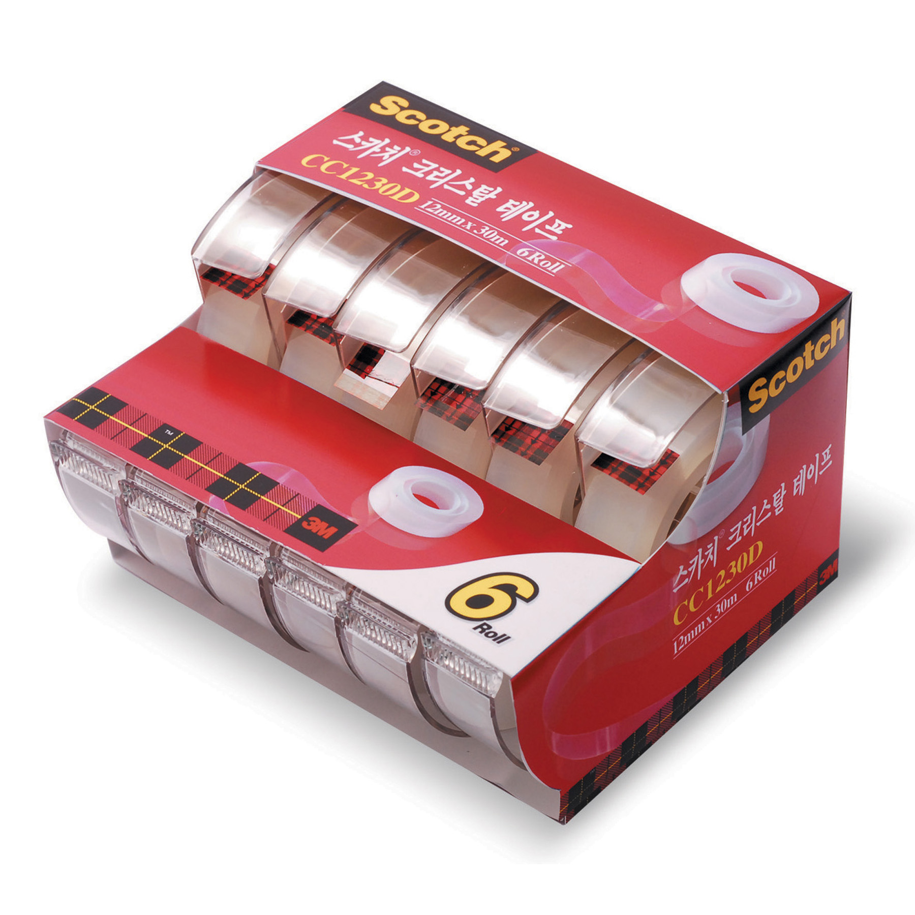 3M 크리스탈테이프 오피스팩 12mm*30M(6입) #CC1230-6