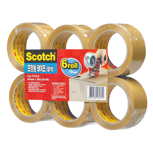 3M 포장용테이프(불투명) 48mm*50M(6입) #3615-6 