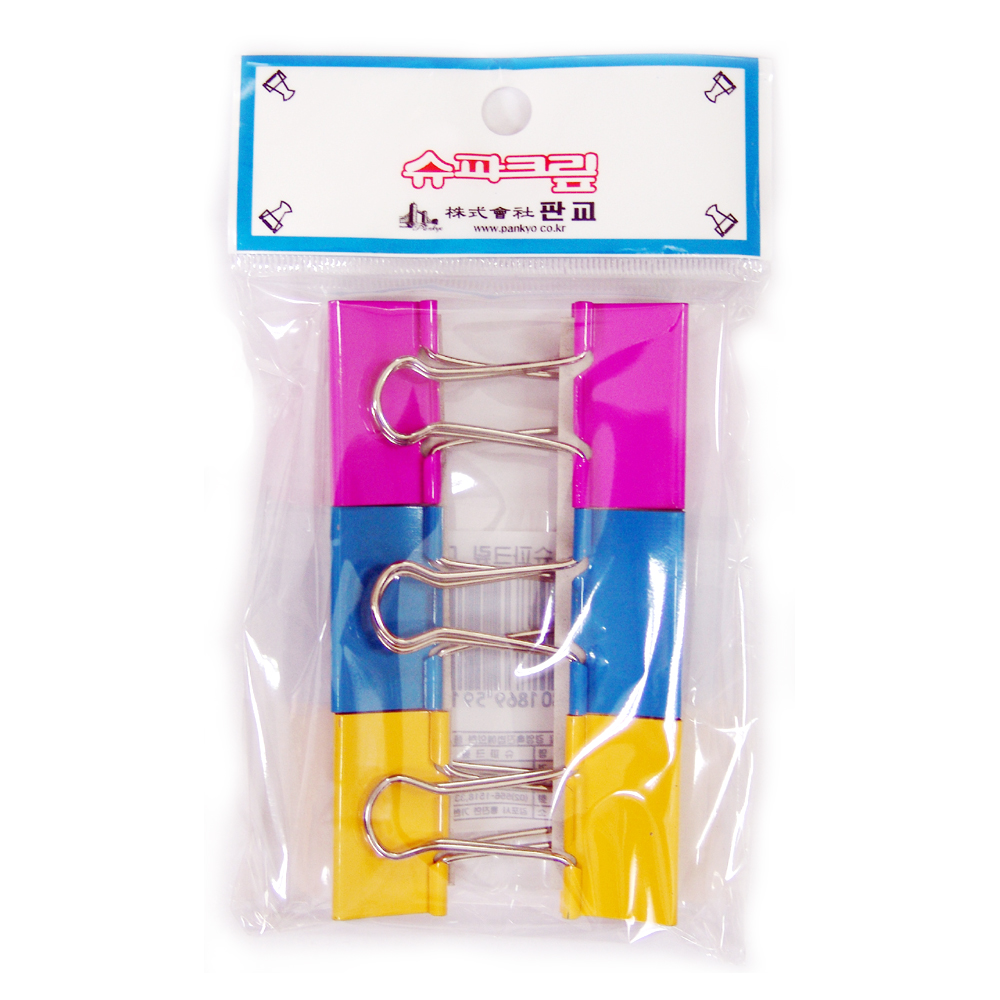 판교 팬시슈파크립(칼라) 대형(38mm/6입) 