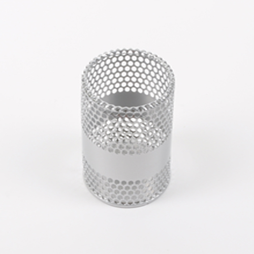 아코우 철재망사 원형펜꽂이(은색) 중(80*104mm) 