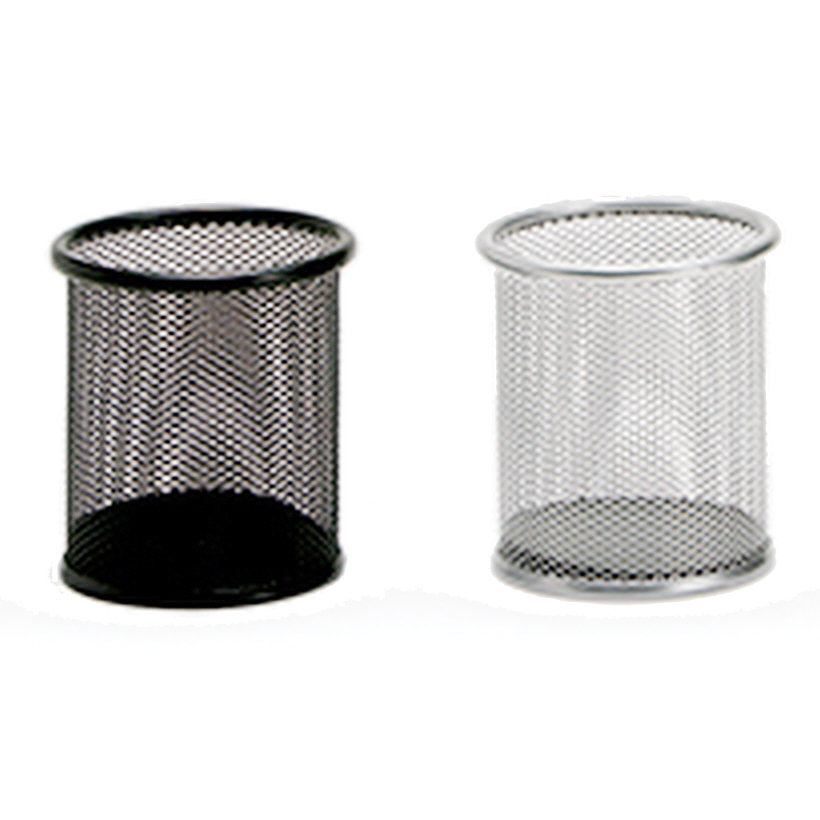 아카데미 철재망사 원형펜꽂이 은색(85*100mm) MW-606 