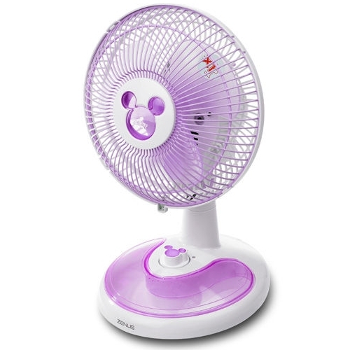 디즈니 캐릭터 미키(퍼플) 좌우회전 7형 18cm 탁상용 선풍기[WDF-185]