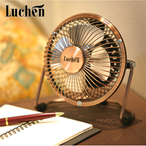 [작지만 강하다!]인테리어 루첸 4" 엔틱골드 크롬 4" 탁상형 미니 선풍기[BL-500G]