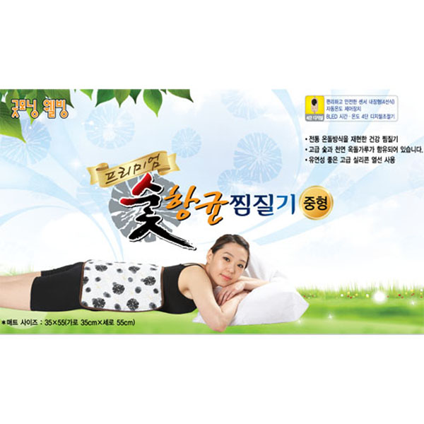 굿모닝웰빙 4단디지털(8LED타이머) 프리미엄 숯,항균 전기 찜질기[중형)[EM-50]