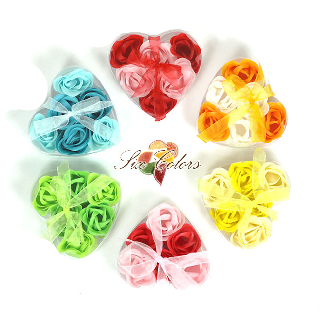 6송이 장미꽃비누 