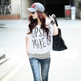 09133.스트라이프 셋트 페인팅 티셔츠 