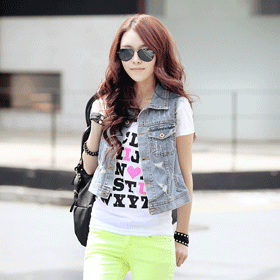 [베스트아이템]09393.빈티지 베이글 베스트/다양하게활용할 수 있는 데님베스트/핏 굿!/FREE사이즈(44~55) 