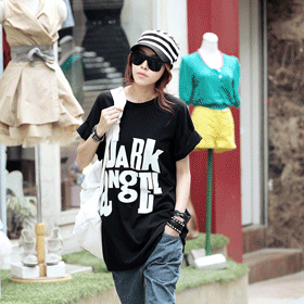 [특가!]09834.다크 박스 롱티셔츠/소매고정롤업디자인/블랙,화이트색상