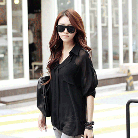 [스타일추천]09835.네츄럴 언발 블라우스/러블리하고시스루 디자인으로 매력만점/가볍고 터치감 굿~페미닌한 감성