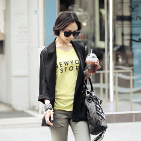 [스타일추천]09718.해골 자켓/간지스타일/박시하고 트랜디한 아이템,스타일리쉬한 연출/레이온소재/블랙,카키,화이트 세가지 색상 