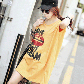 [굿초이스]09400.호일 입술 박스 원피스/화사한 색감/데일리 웨어로 손색없는 아이템