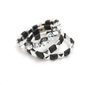 09492 .큐빅 세 줄 뱅글 