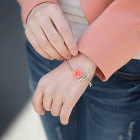 00283.큐빅 로즈팔찌