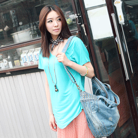 03435 R y u , T/심플하면서도 세련된 스타일 연출/밝고 톡톡튀는 컬러매치가 기대되는 티셔츠 