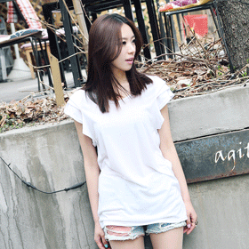 [스타일추천]03446.날개 잃은 천사 T/심플하면서도 로맨틱한 포인트를 주는 날개 티셔츠에요~!