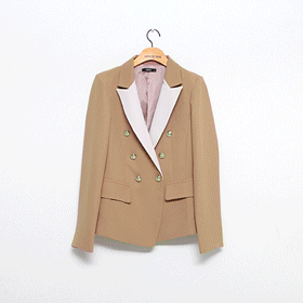 [퀄리티굿]00365.카라 배색 더블자켓/세련되면서 독특한 포인트/소매의 안감도 같은 배색 디테일로 롤업스타일 연출