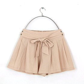 00448.리본 코튼팬츠/사랑스러운 리본 디테일 /리본 탈부착이 가능/허리 뒷부분은 고무줄 밴딩 처리