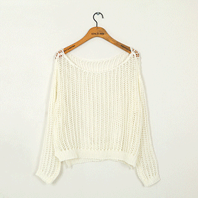 00443. 라운드 매시 니트/부드러운 핏이 매력적인 그물 니트/자연스럽게 떨어지는 루즈핏/스타일리시함이 돋보이는 사랑스러운 아이템