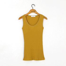 00466.스터드 네크라인 나시