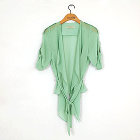 [베스트초이스]00534. 러플 칼라벨트 자켓/하늘하늘한 핏의 사랑스러움이 느껴지는고급스럽고 여성스럽게 디자인된 아이템