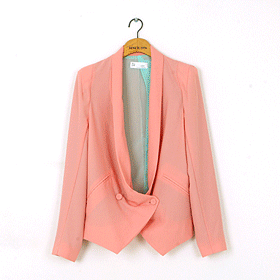 [베스트상품]00462. Appearance chiffon JK /클로징 버튼이 두가지 형태로 연출할 수 있는 독특하고 유니크한 매력이 있는 자켓