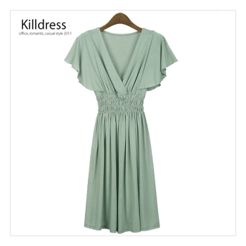 P110312000064.부드럽고 촉촉하게 빛나는 파스텔 컬러 날개소매 여신 원피스_L1094 