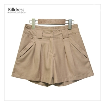 P110427000478.[기본라인+77사이즈까지]베이직 앞셔링 사선포켓 후크여밈 반바지_L1168 