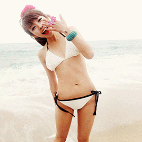 [인기]09891.화이트 프릴장미 비키니 -K