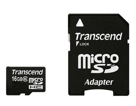 [Transcend] Micro-SD(Class6/SD어댑터포함) 16GB Flash메모리카드