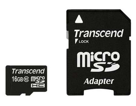 [Transcend] Micro-SD(Class10/SD어댑터포함) 16GB Flash메모리카드