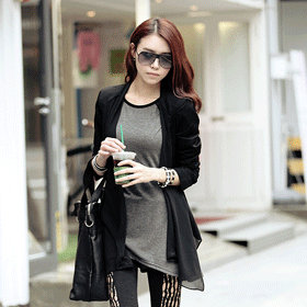 09514. 린넨 스카프 자켓/슬림하게떨어지는 디테일이 멋스럽고 노카라 쉬폰 디테일이 감각적~