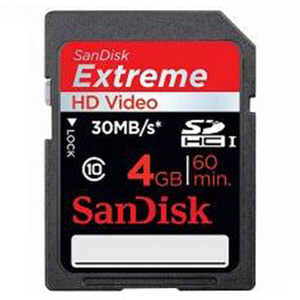 [Sandisk] Extreme HD VIDEO SDHC(Class10) 4GB Flash메모리카드