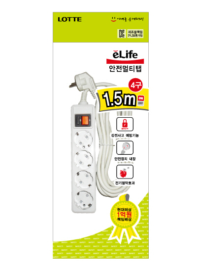대성통합스위치 멀티탭 4구 1.5M(OPP) 