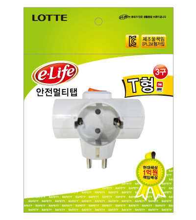 대성3구 T자형 멀티탭(스위치있음) 