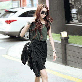 [초특가]09980. 쉬폰 단추 원피스 OPS-ST