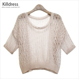 L1227[썸머잇아이템+77사이즈까지]숏한 길이감의 내츄럴 루즈핏 스카시 니트