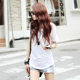 10067 비비드 라운드 티 **신축성 좋은 코튼 소재 이쁜 컬러감 ****