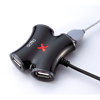 [Actto] HUB-100 4포트 USB허브 2.0 블랙 