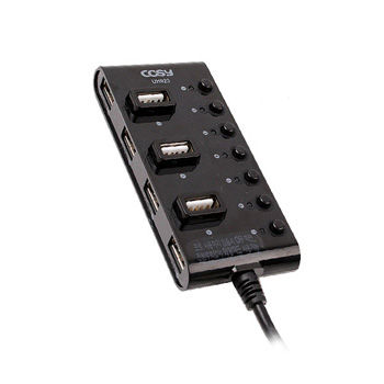 [COSY] UH923 7포트 USB허브 블랙(유전원)