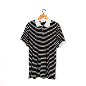 00738 Striped collar T