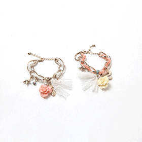 00787 Ribbon Flower Bracelet 