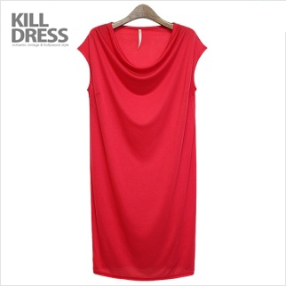 [여름신상~!!]차르르하게 떨어지는 핏 터들넥 루즈핏 원피스_L1265